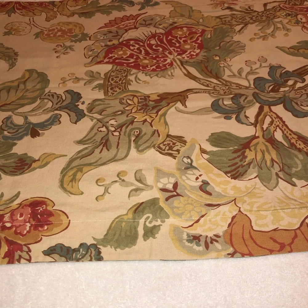 Pottery Barn Floral Standard Pillow Shams Set of Two, Tan with Floral Print, EUC
